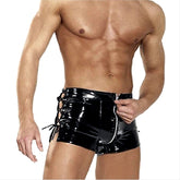 Men's Wild Zip-Up Leather Shorts